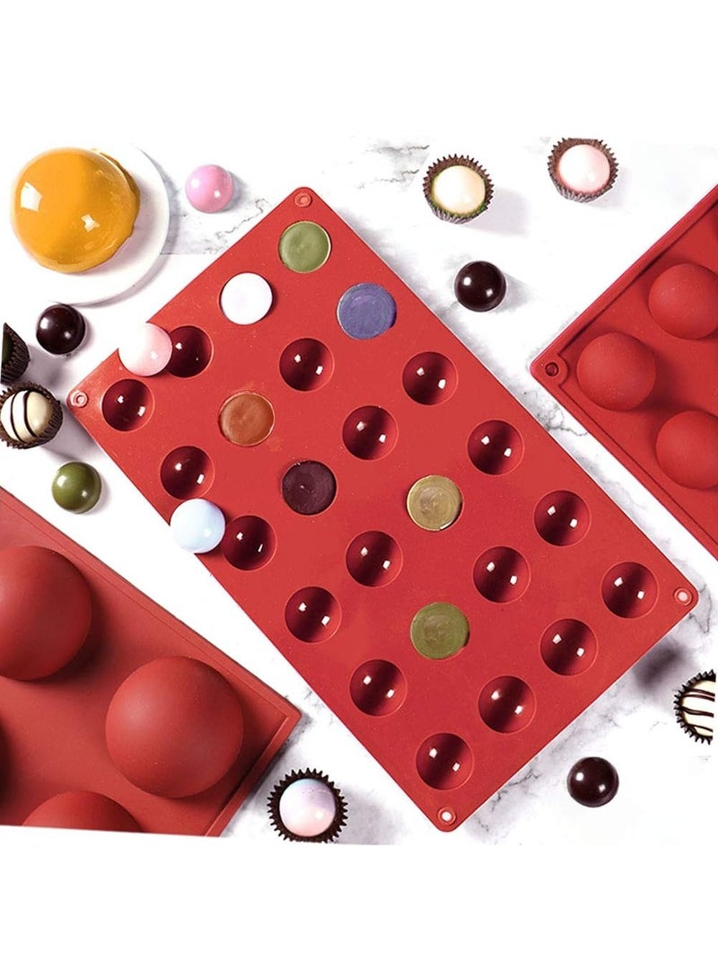  سي تي زد مجموعة قوالب سيليكون نصف كروية – 5 قطع لصنع الشوكولاتة، الحلويات، الكيك، والجيلي – آمنة للفرن والفريزر وخالية من BPA - Image 3