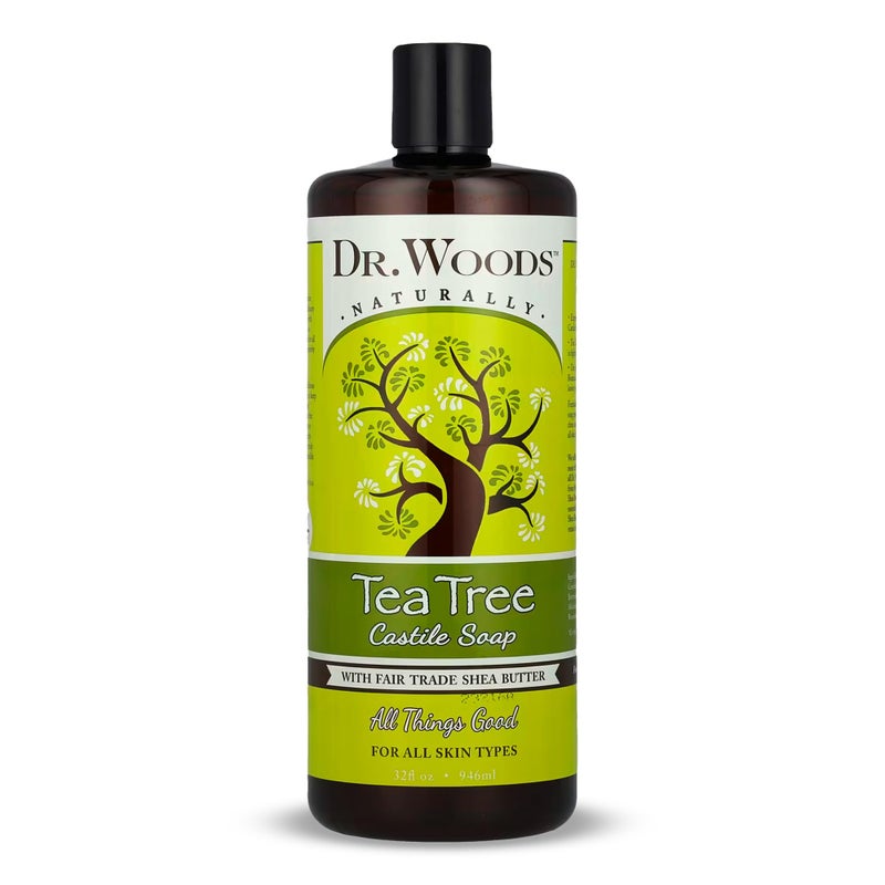 Dr. Woods Tea Tree Liquid Castile Soap - Castile Soap with Pure Tea Tree Oil, Body Wash for Men and Women, Contains Organic Shea Butter, Natural Cleaner for Face, Hands, and Body - 32 Fl Oz - Image 1