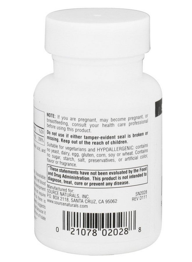 Source Naturals ميغافولينك 800 ميكروغرام حمض الفوليك النشط لصحة الدماغ والخلايا 120 قرص - Image 5
