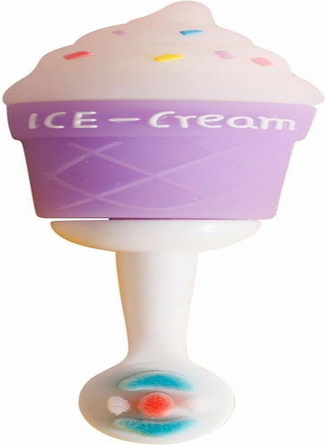 SMILE BABY 3D Cartoon Handle Soft Bristles Toothbrush for Children's with Travel Case 2 To 7 Years (ICE CREAM PURPLE) - Image 2