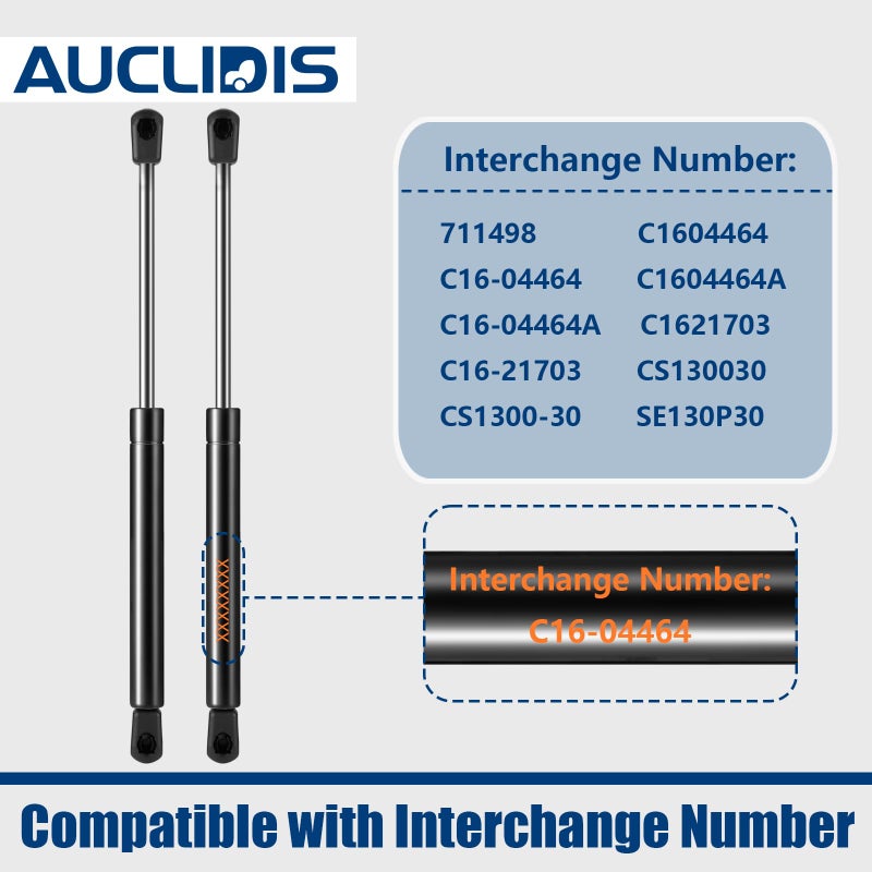 AUCLIDIS C16-04464 13 inch 30lb/133N Gas Strut Shock Spring Lift Support for Leer ATC Camper Shell Truck Topper Cap Canopy Door Windows Toolbox Snugtop Replacement Parts, C16-04464a, Set of 2 by AUCLIDIS - Image 4