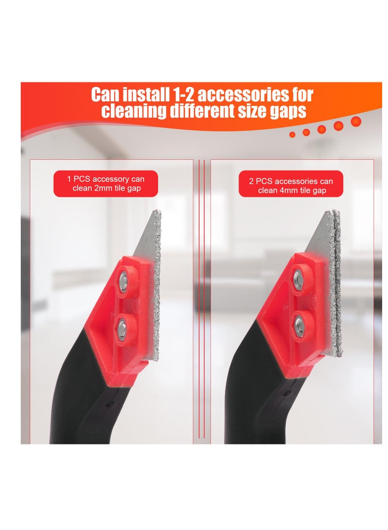SYOSI Effortless Grout Removal Tool with 5 Extra Blades - Angled Scraping Rake for Easy Tile Cleaning and Tiling Projects - Image 4