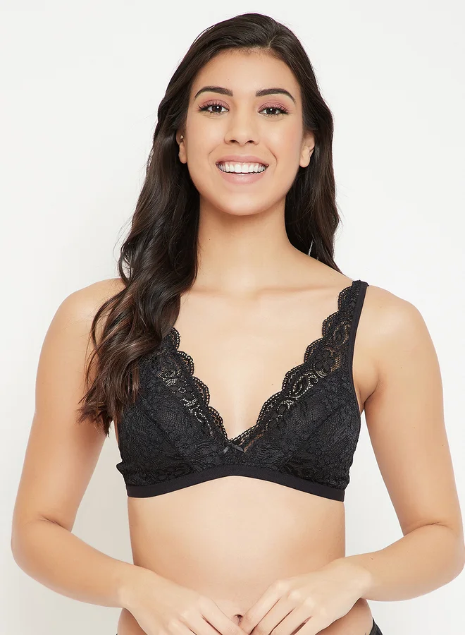 كلوفيا Non-Padded Non-Wired Demi Cup Plunge Bra