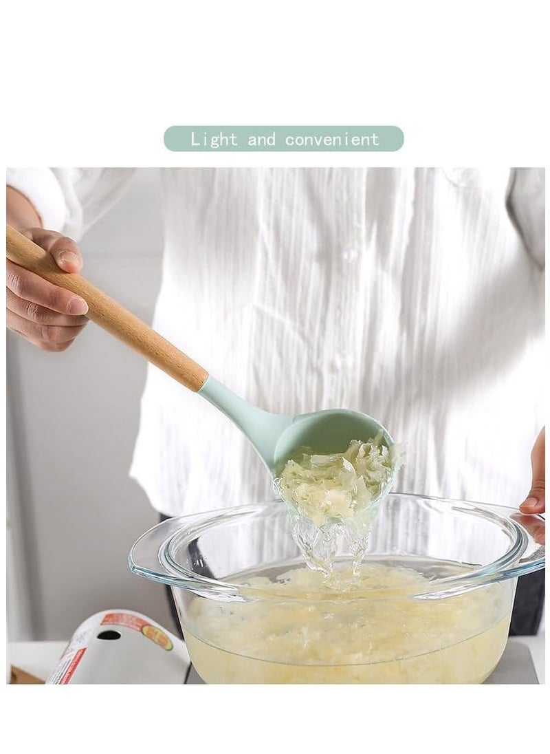 Silicone cookware set with non-stick surface 12 pieces ( Green )