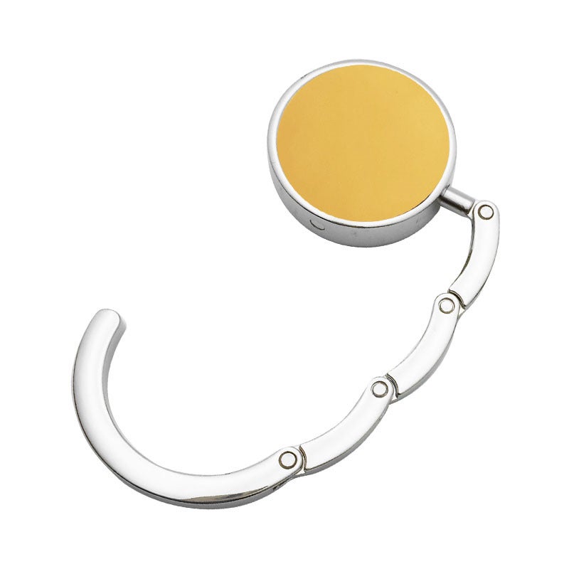 Round Foldableing Portable Bag Hook Tableside Ladies Desk Bag Hook Pure Color Pu Leather Bag Hook - Image 4