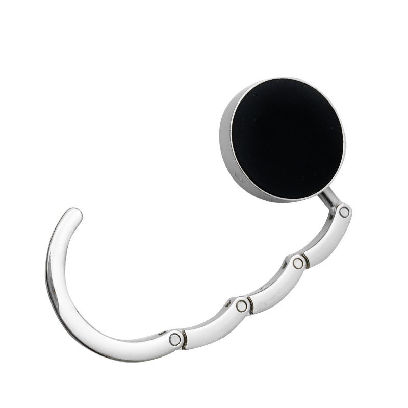 Round Foldableing Portable Bag Hook Tableside Ladies Desk Bag Hook Pure Color Pu Leather Bag Hook - Image 5