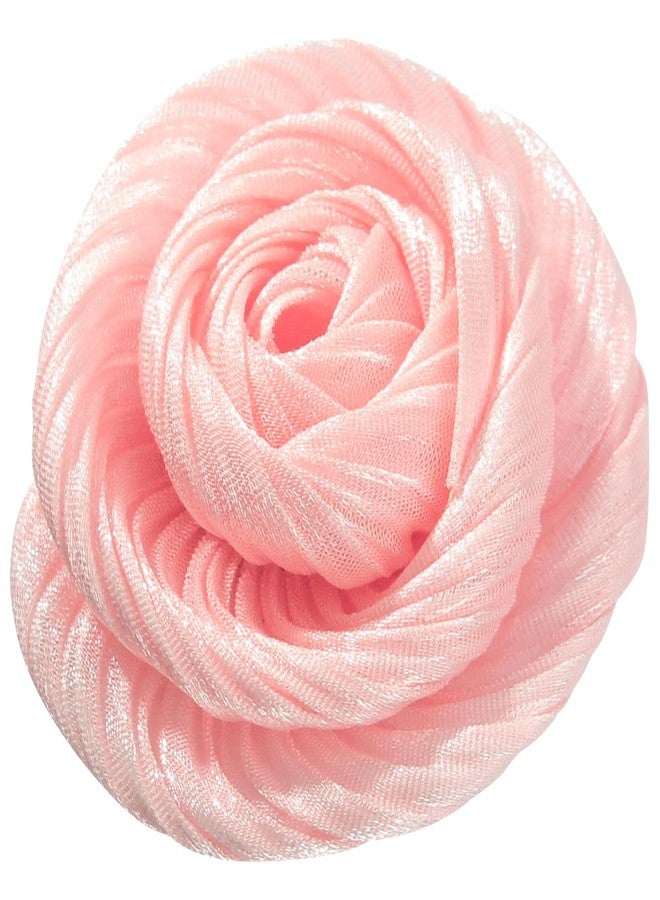 Merdia 1.89 Inches Rose Flower Hair Clips Brooches & Pins for Women Fashion | Elegant Design Lapel Pins Fabric Flower Brooches for Women | Styling Floral Brooch Pin for Dance Parties & Weddings - Light Pink - Image 1