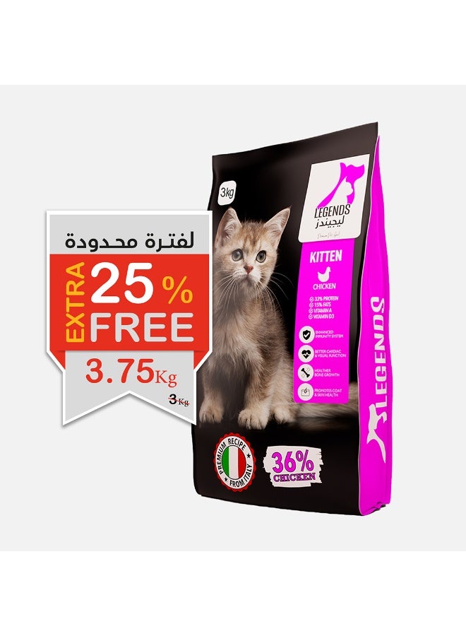 Legends Dry Food for Kittens – 3KG + 750G Extra - Image 1