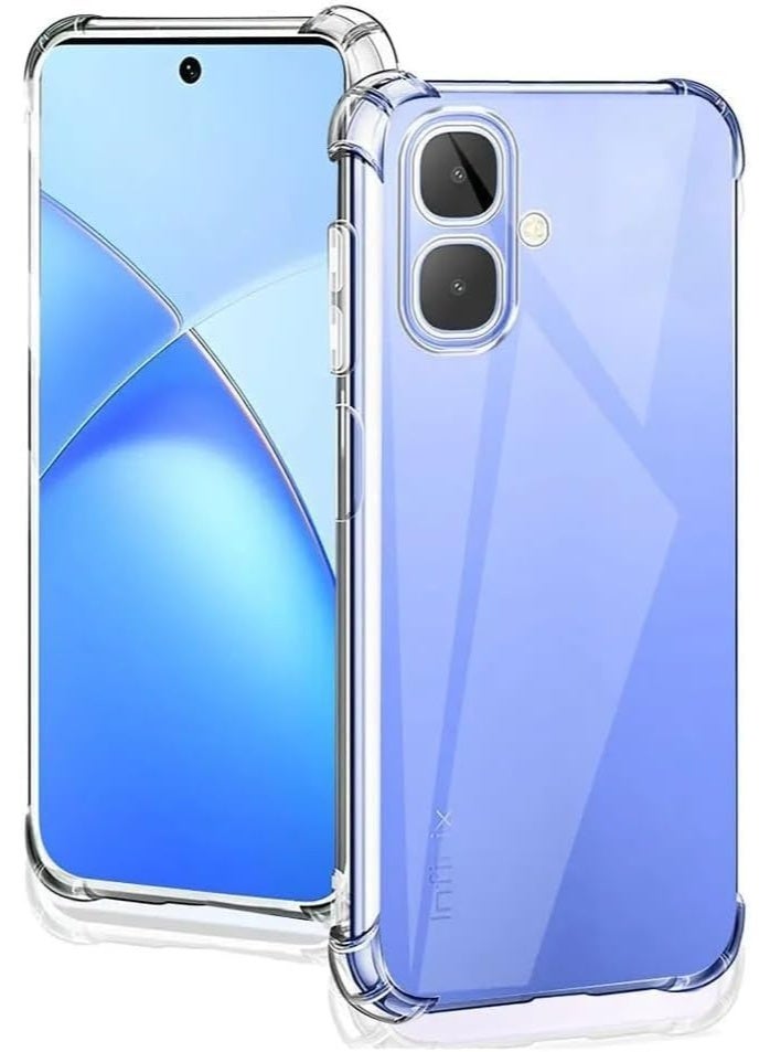 Case Compatible with Infinix Smart 20, Cover Silicone Transparent TPU Gorilla Anti-shock Protector Camera Shockproof Corners - Clear - Image 1
