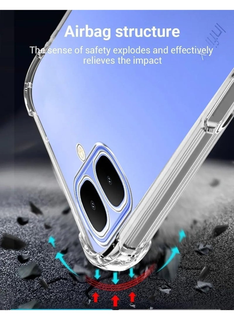 Case Compatible with Infinix Smart 20, Cover Silicone Transparent TPU Gorilla Anti-shock Protector Camera Shockproof Corners - Clear - Image 3