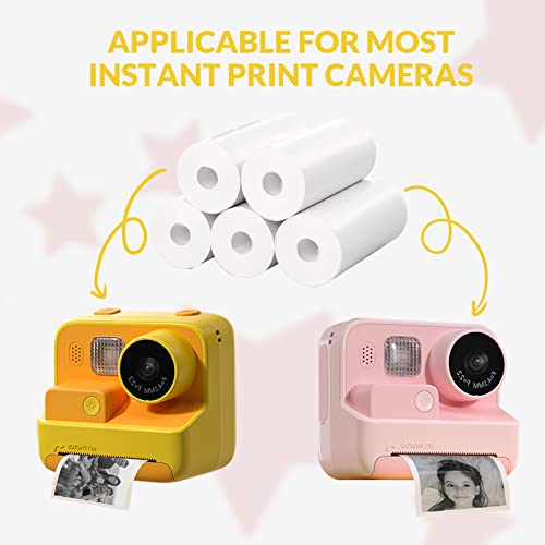 Mafiti 10 Rolls Kids Instant Camera Refill Print Paper for Kids Camera, 2.2 x1 Inch, White - Image 3