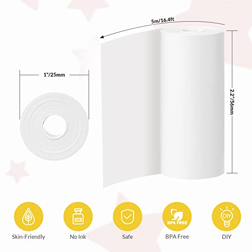 Mafiti 10 Rolls Kids Instant Camera Refill Print Paper for Kids Camera, 2.2 x1 Inch, White - Image 2