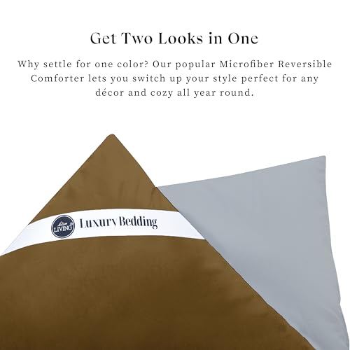 bien LIVING Plush Reversible Microfiber Comforter Single Bed| 220 GSM Single Bed, Quilt, Duvet, 110 GSM ASH Grey +Tapenade - Image 4
