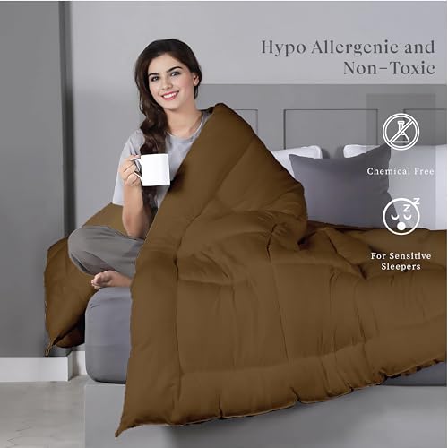 bien LIVING Plush Reversible Microfiber Comforter Single Bed| 220 GSM Single Bed, Quilt, Duvet, 110 GSM ASH Grey +Tapenade - Image 2
