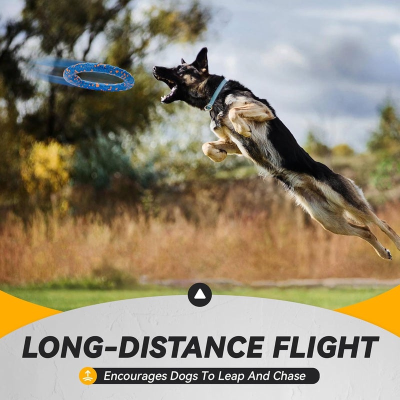 FUSOTO Dog Ring Toy, Indestructible Flying Discs for Throwing Catching, Water Floating Dog Training Ring for Medium Large Breeds (Blue - φ9 inches) - Image 4