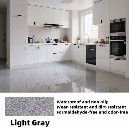 Myting Epoxy Colored Sand Floor Paint Epoxy Floor Paint High Gloss Marble Effect Coating for Indoor and Outdoor Wearresistant and nonslip Selfleveling Coating Light Gray 35OZ1KG - Image 3