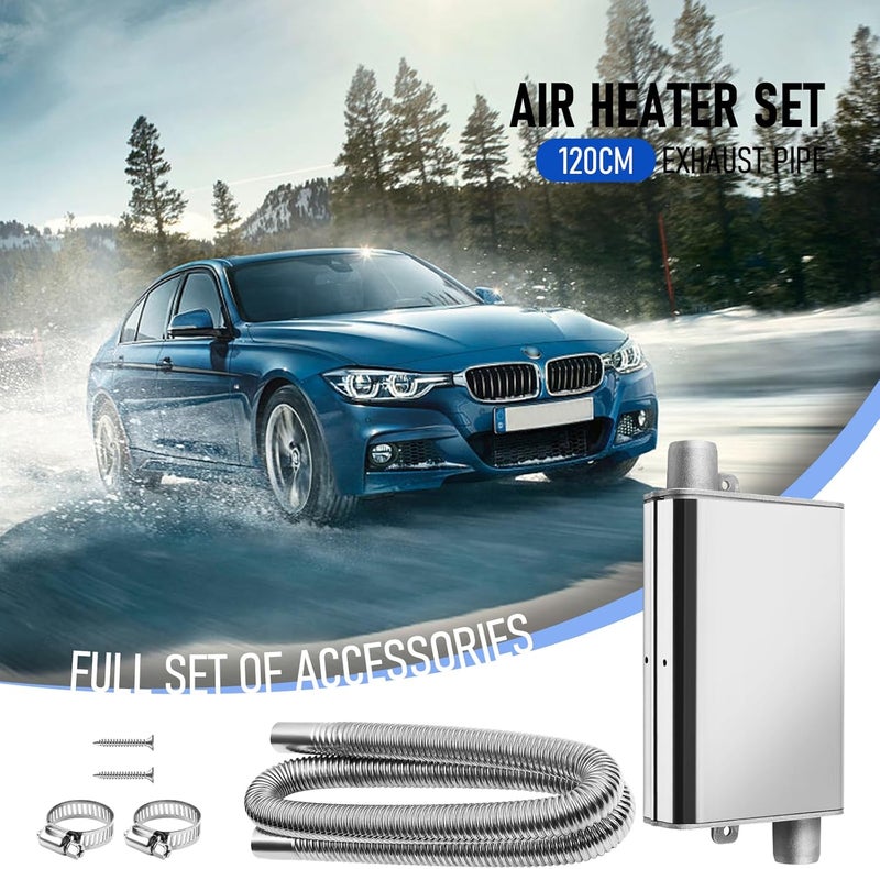 DTNESS 120cm/47.2" Diesel Heater Exhaust Pipe with Upgraded Muffler and Clamps, 1"/2.5cm ø Generator Exhaust Extension Stainless Steel Exhaust Pipe Parking Air Heater Fuel Tank Diesel Gas Vent Hose - Image 2