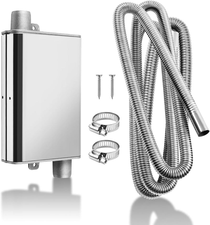 DTNESS 120cm/47.2" Diesel Heater Exhaust Pipe with Upgraded Muffler and Clamps, 1"/2.5cm ø Generator Exhaust Extension Stainless Steel Exhaust Pipe Parking Air Heater Fuel Tank Diesel Gas Vent Hose - Image 1