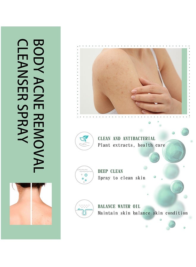 EELHOE Body Acne Removal Cleanser Spray, Back Acne Treatment, Back Acne Spray, Body Acne Marks Repair Back Shoulder Acne Skin Care Spray,120ml - Image 2