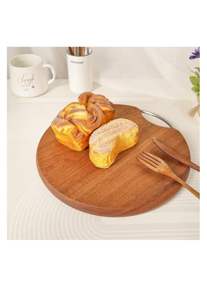 Generic - Round Wood Cutting Board, 36cm Diameter, One Piece, No Glue, Non-Toxic, Thick Hardwood - Image 1