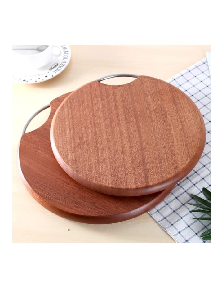Generic - Round Wood Cutting Board, 36cm Diameter, One Piece, No Glue, Non-Toxic, Thick Hardwood - Image 1