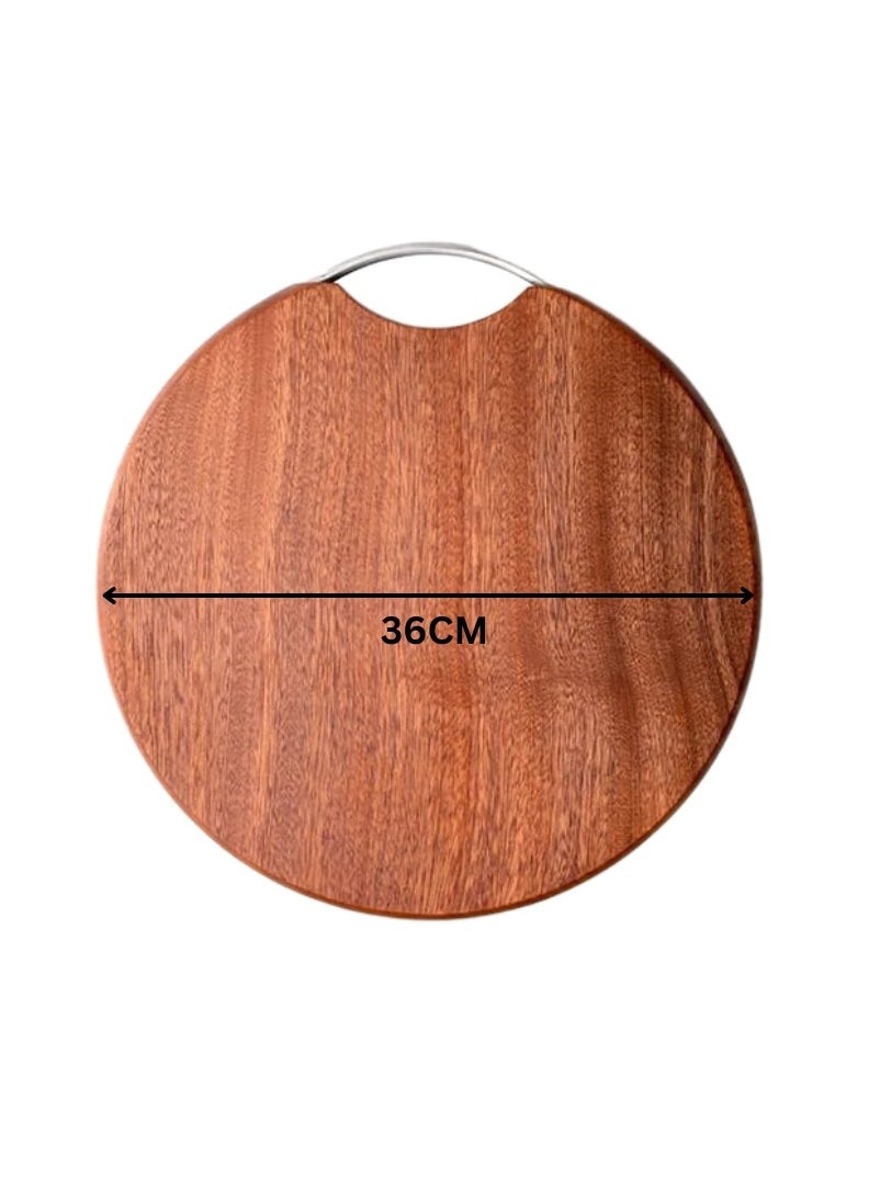 Generic - Round Wood Cutting Board, 36cm Diameter, One Piece, No Glue, Non-Toxic, Thick Hardwood - Image 1