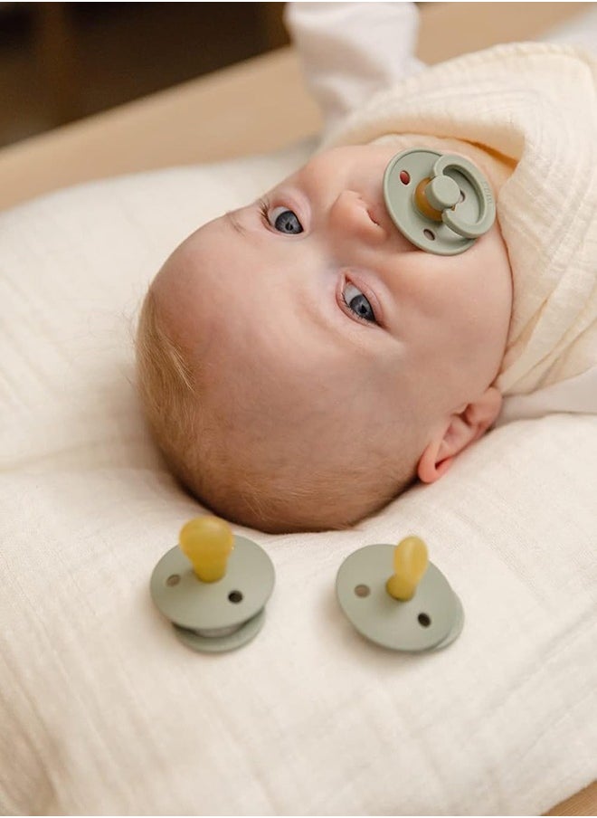 BIBS - Pack of 2 Colour Baby Pacifier Made In Denmark, Bpa Free Dummy Soother, Round Natural Rubber Latex, Size 2 6 To 18 Months , Sky Blue/Steel Blue - Image 1