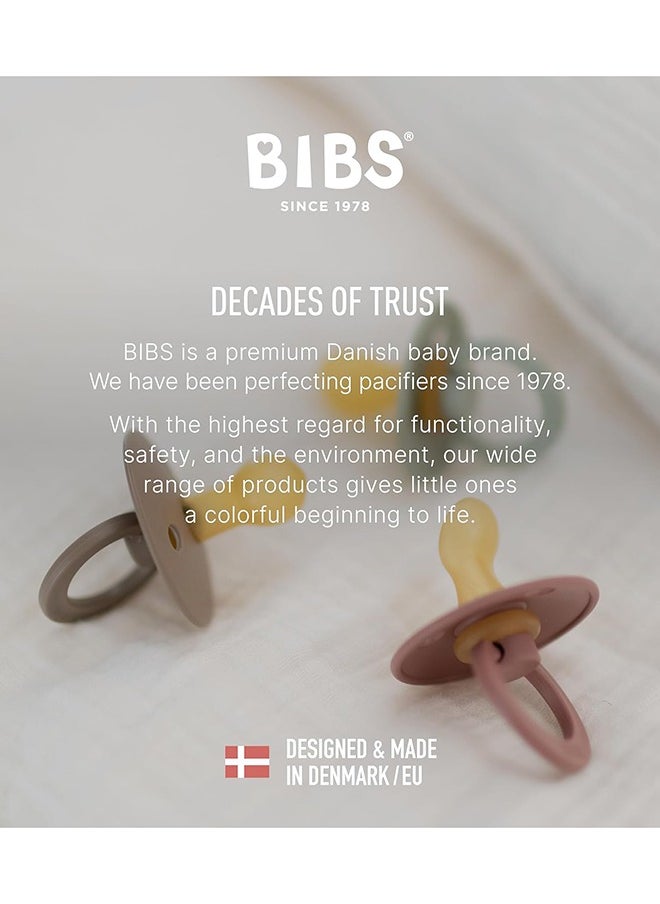 BIBS - Pack of 2 Colour Baby Pacifier Made In Denmark, Bpa Free Dummy Soother, Round Natural Rubber Latex, Size 2 6 To 18 Months , Sky Blue/Steel Blue - Image 1