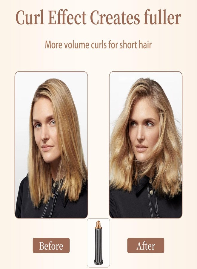 Chuancheng أسطوانات تجعيد الشعر القصير لديسون إير وراپ، 1.2 بوصة/ 30 مم أسطوانة شعر مخروطية لتجعيد الشعر إير وراپ HS01/05، ملحق أدوات تجعيد الشعر الذاتي، ذهبي - Image 4