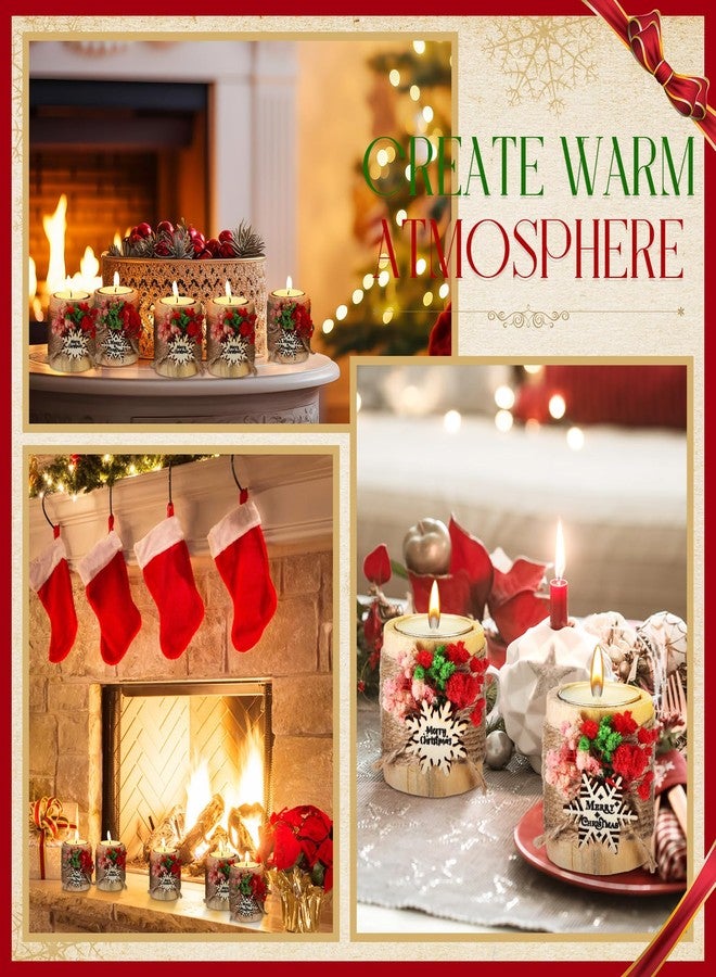 MTLEE 20 Sets Baptism Candle Favors for Guests Wooden Candle Holders with Tealight Candles Tags and Gift Boxes for Baptism Wedding Party Baby Shower Souvenirs(Multicolor,Snowflake) - Image 4