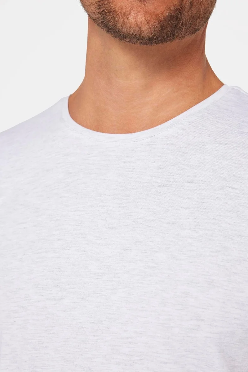 تودورس Men's Slim Fit Slim Cut Cotton Soft Texture Flexible Fabric Plain Basic Gray Crew Neck T-Shirt