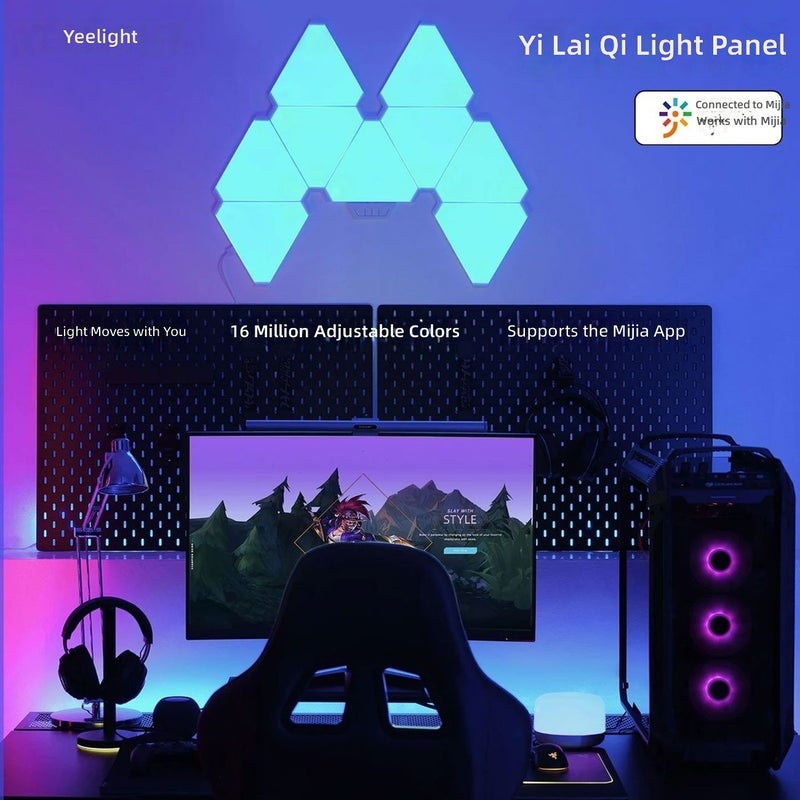 Yeelight Smart Quantum Light Panels Music-Reactive Multi-Color Gaming Study Triangle Light, Works with Mi Home - Image 3