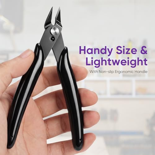 PamMittul 5 Inch Micro Wire Cutters, 2 Pack Precision Flush Cutters, Sharp Zip Tie Cutter, Small Flush Cut Pliers for Crafting, Floral, 3D Print, Jewelry Making, Plastic Models, Electronics - Image 4