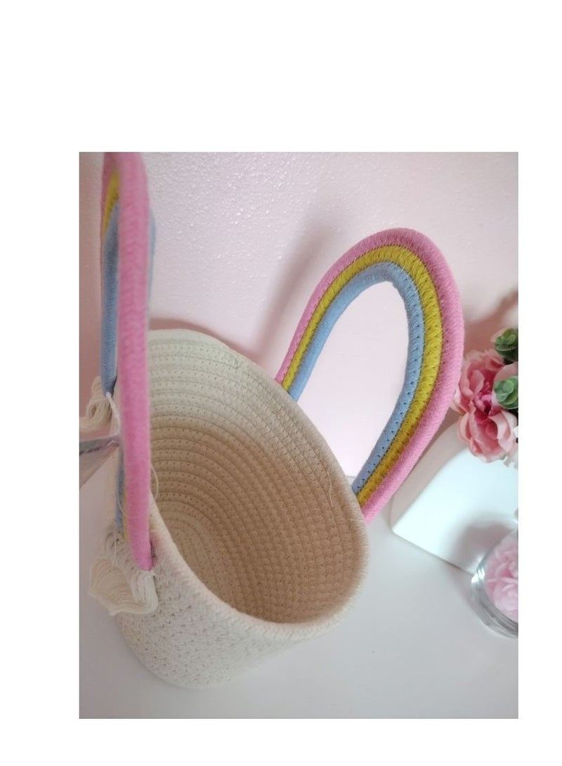 Woven Rainbow Handle Bag - Image 4