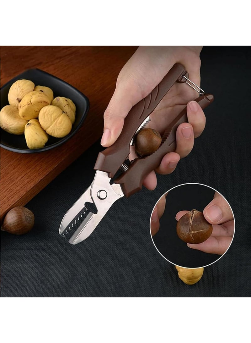 SOLARAE أداة تقشير الكستناء، أداة كسر الجوز - فتاحة قشور ثقيلة للمكسرات - كسر الجوز والبيكان للمأكولات البحرية - Image 3