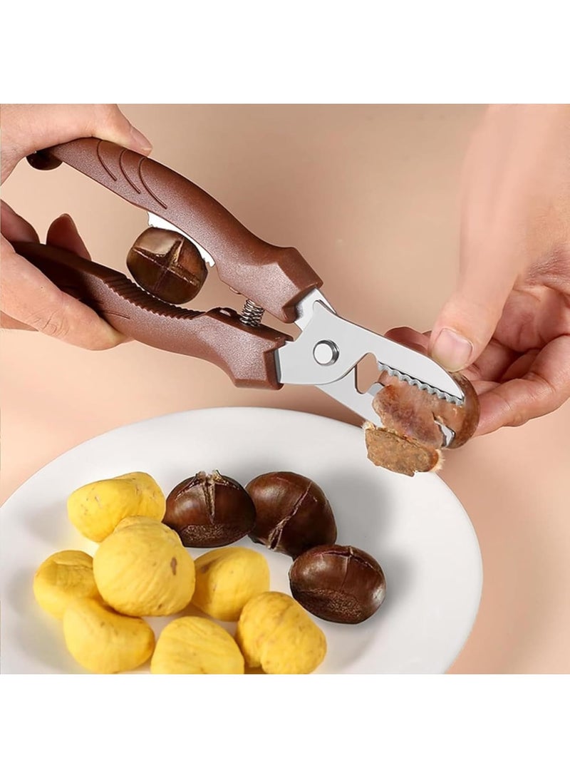 SOLARAE أداة تقشير الكستناء، أداة كسر الجوز - فتاحة قشور ثقيلة للمكسرات - كسر الجوز والبيكان للمأكولات البحرية - Image 4
