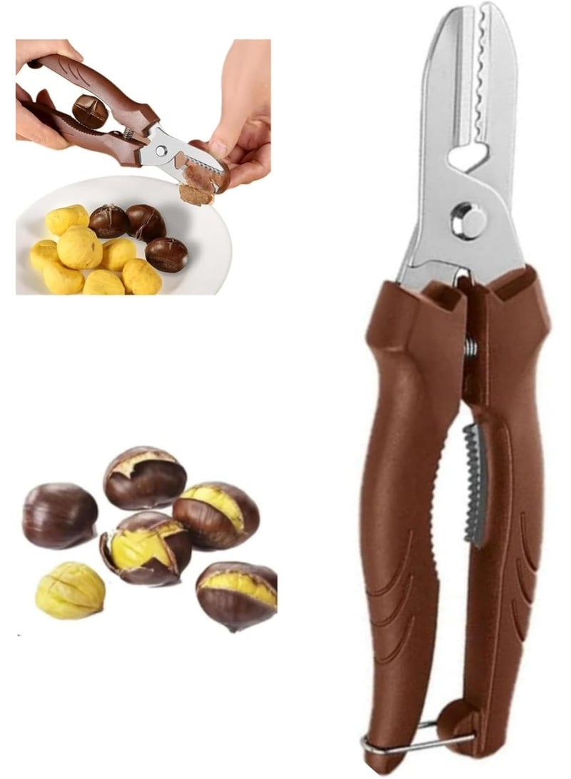 SOLARAE أداة تقشير الكستناء، أداة كسر الجوز - فتاحة قشور ثقيلة للمكسرات - كسر الجوز والبيكان للمأكولات البحرية - Image 1