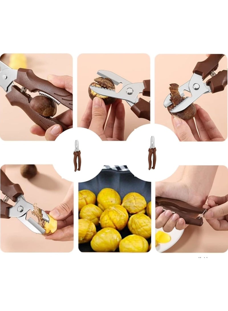 SOLARAE أداة تقشير الكستناء، أداة كسر الجوز - فتاحة قشور ثقيلة للمكسرات - كسر الجوز والبيكان للمأكولات البحرية - Image 2