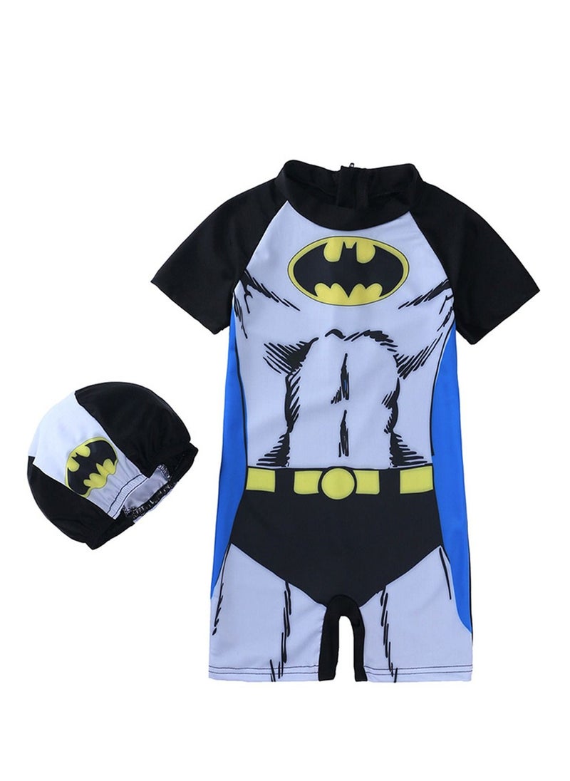 KIDS TALES - Cartoon Cartoon Children's Swimsuit With Swimming Cap Outdoor Beach Hot Spring Swimsuit - Image 1