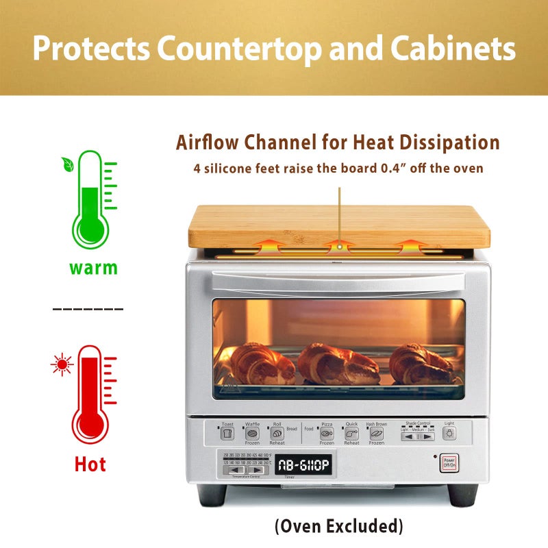 Umilife Cutting board Compatible with Panasonic NB-G110P FlashXpress Toaster Oven (Oven Excluded), Countertop Oven Accessories, With Heat Resistant Non-Skid Silicone Feet, Protects Cabinet, More Storage Space - Image 3