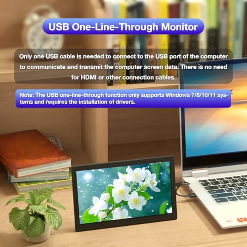 Hosyond 7 Inches USB C Mini Monitor 1024x600 IPS LCD Display Type C Secondary Screen for PC Laptop Windows - Image 3