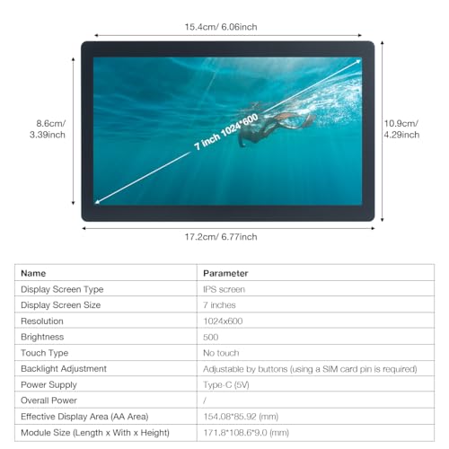 Hosyond 7 Inches USB C Mini Monitor 1024x600 IPS LCD Display Type C Secondary Screen for PC Laptop Windows - Image 5