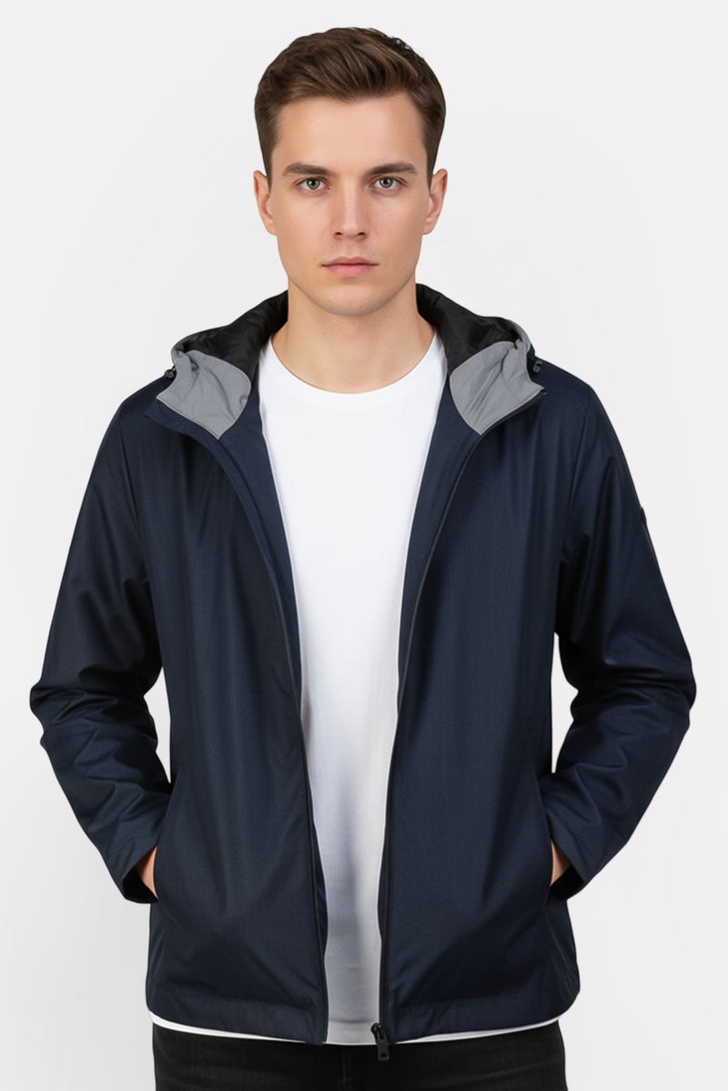 Kenneth Cole جاكيت هوديد للرجال بلون كحلي - Image 1