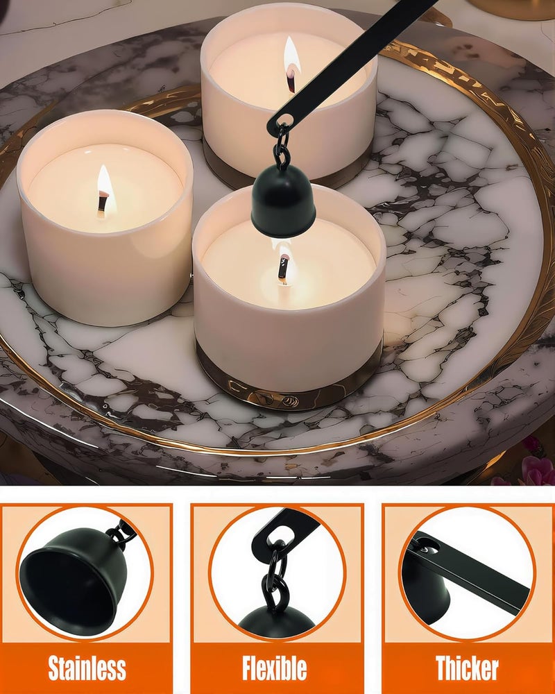 YOUTUOY 5 in1 Candle Accessory Set with Rechargeable Candle Lighter, Candle Wick Trimmer, Candle Wick Snuffer, Candle Wick Dipper, Storage Tray Plate, Candle Care Kit (Matte Black) - Image 5