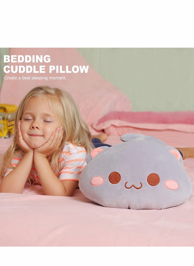 Excefore Stuffed Animal Cute Kitten Plush Toy Pet Kitty Soft Anime Cat Pillow for Kids (Gray, 12")  - Image 3