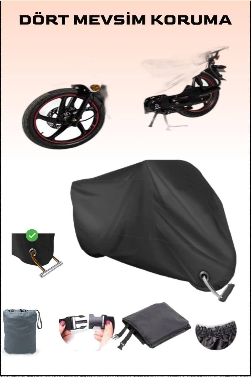 Breen Arora Ar 50-50 Hurricane Lock Compatible Black Motorcycle Tarpaulin, Safe, Waterproof - Image 1