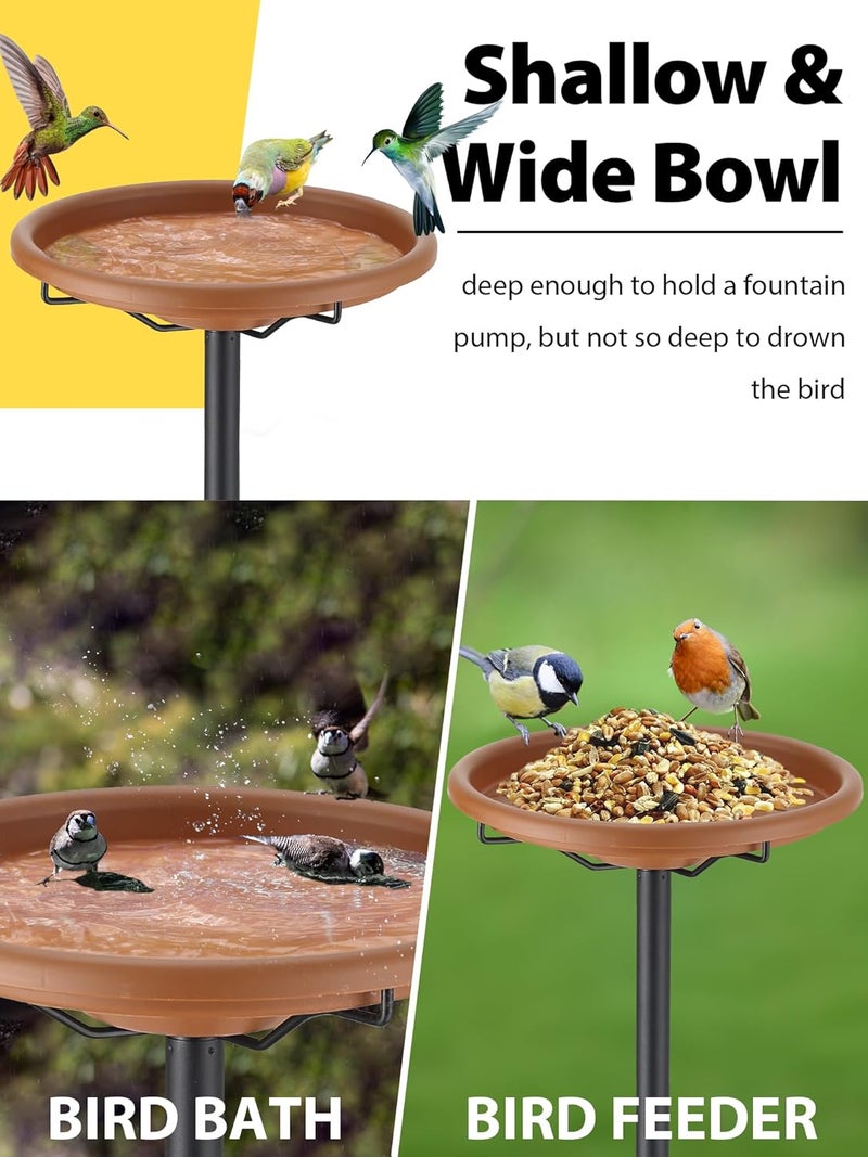 Feblomst Bird Bath for Outside, Inground Birdbaths for Outdoors Gardens, 2-in-1 Feeder Bath Bowl, Attractive, 47 inches - Image 3