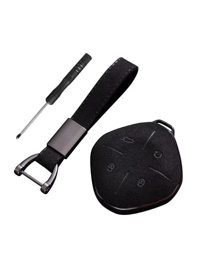 Jetour Dashing /Jetour X 1 Plus DTC 2022 Leather Key Fob Cover, Full Protection Car Key Shell, Key Cover Case with Keychian Ring, No Key, Chery Car Key Accessories, Black - Image 1