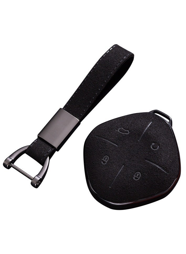 Jetour Dashing /Jetour X 1 Plus DTC 2022 غطاء مفتاح جلد، غطاء مفتاح سيارة كامل الحماية، حافظة مفتاح مع حلقة Keychian، بدون مفتاح، إكسسوارات مفتاح سيارة Chery، أسود - Image 1