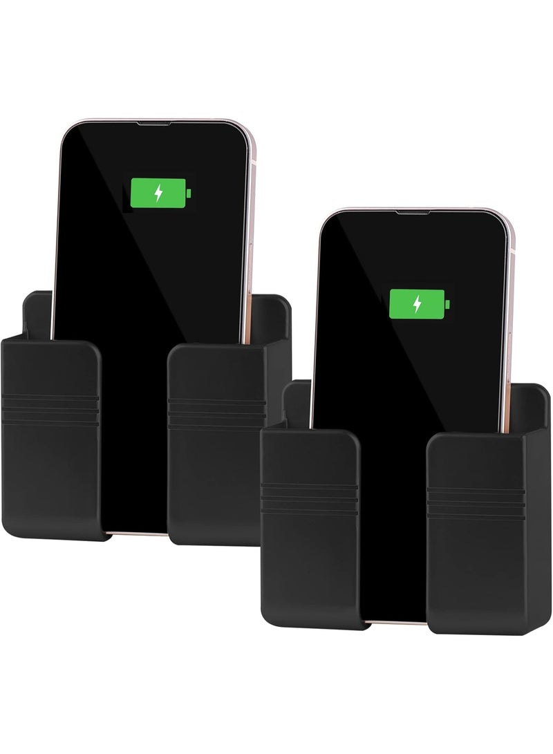 2 مثبت هاتف من جدار، مثبت هاتف لاصق ذاتي للشطف/الشحن، متوافق مع iPhone وAndroid - Image 1
